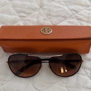 Tory Burch Brown Sunglasses with Orange Case